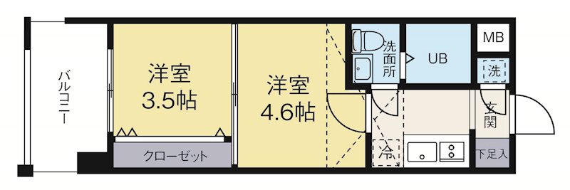 No54WesPROJECT博多駅南 1110号室 間取り