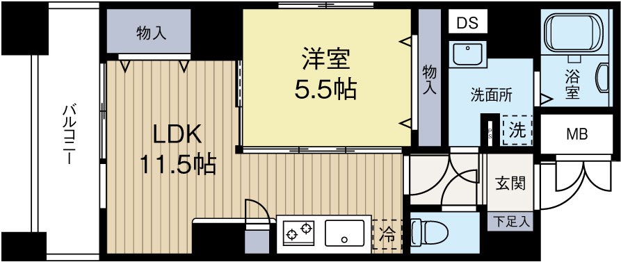 レジデンスカープ博多 706号室 間取り