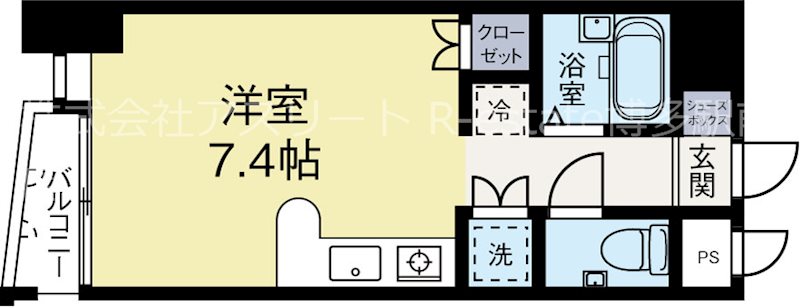 博多祇園エクセル43 703号室 間取り