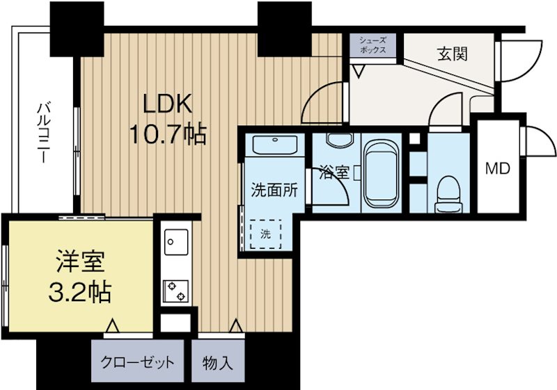 リーブル博多駅前 301号室 間取り
