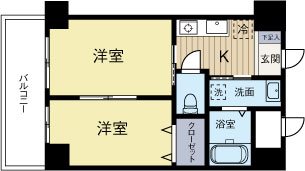グランディ県庁前 605号室 間取り