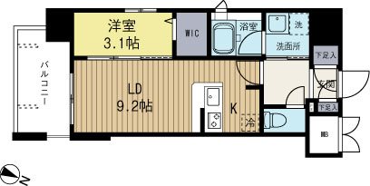 ネストピア県庁口駅前 201号室 間取り