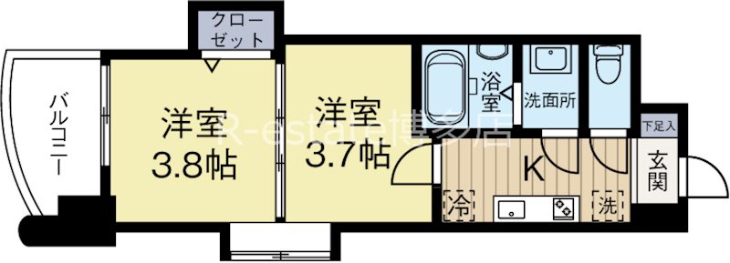 アリビオ博多駅北 507号室 間取り