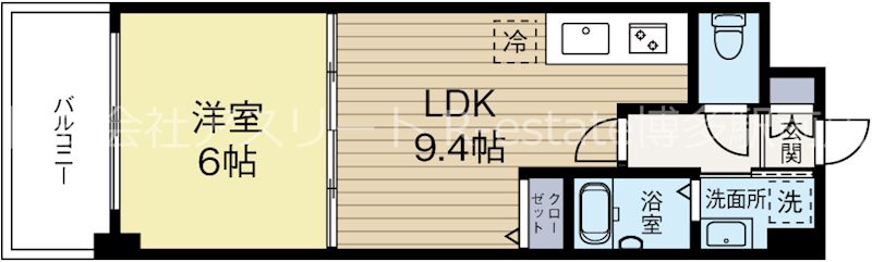 クレベール博多 903号室 間取り