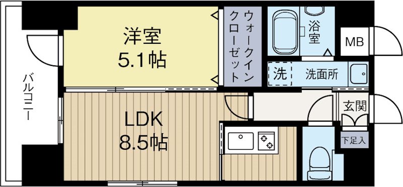 イルマーレ博多 303号室 間取り