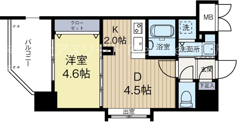 リアンシエルブルー薬院 401号室 間取り