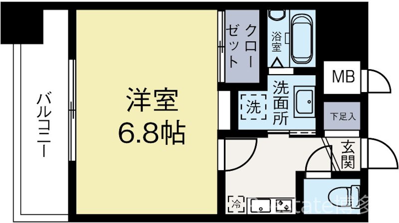 DSタワー大博通り 1502号室 間取り