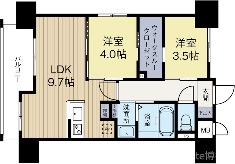 ネストピア博多駅ステージ 503号室 間取り