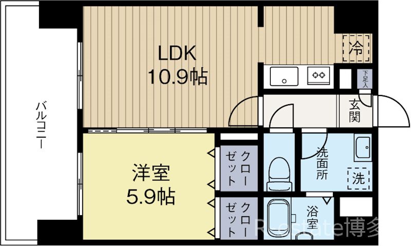 フェリススクエア 1108号室 間取り