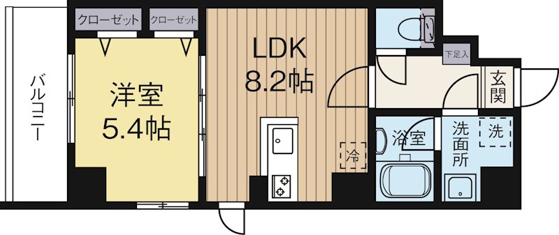 モダンパラッツォ東公園 801号室 間取り