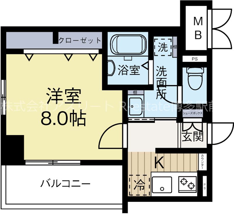 ベルコルティーレ 805号室 間取り