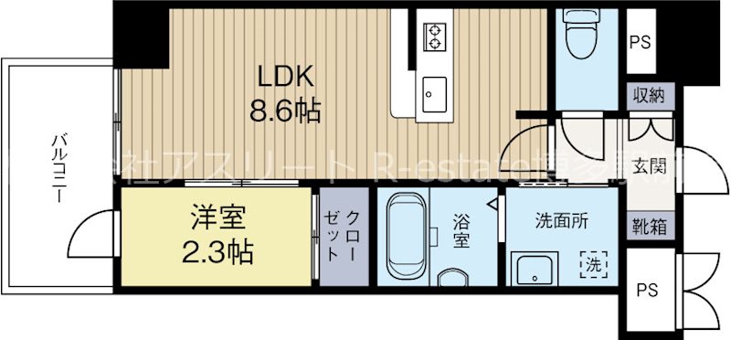 モダンパラッツォ大濠nord 603号室 間取り