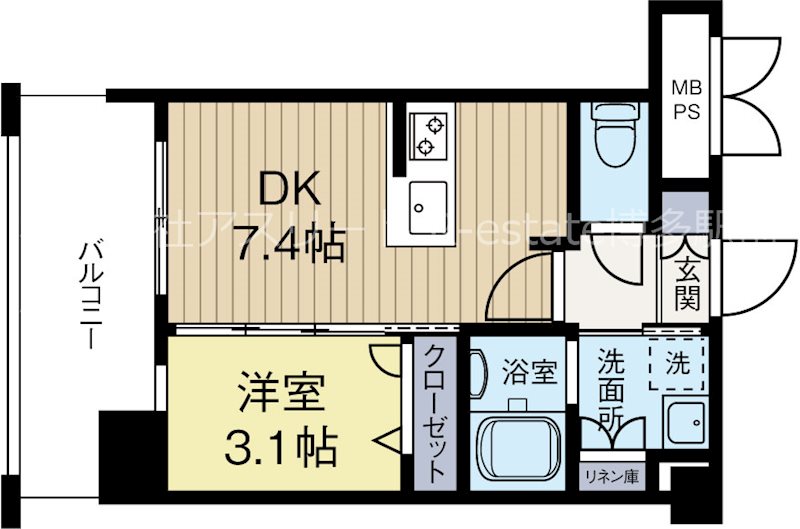 エンクレスト天神GLEE 1105号室 間取り