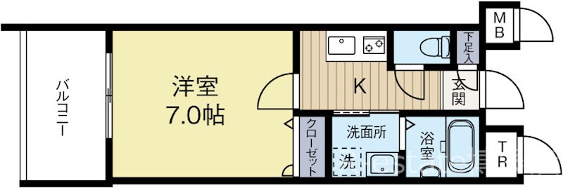 サヴォイテンジンスクワイヤー 1408号室 間取り