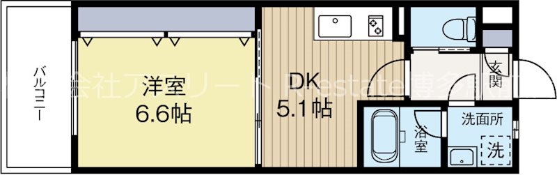 ボヌール博多 602号室 間取り