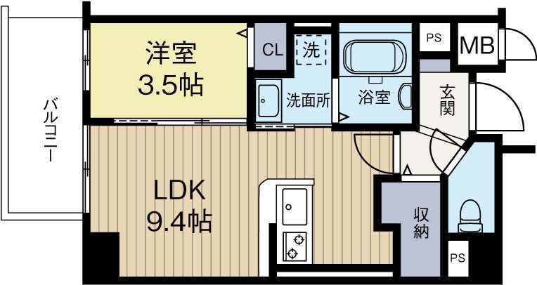 リシェ薬院 903号室 間取り