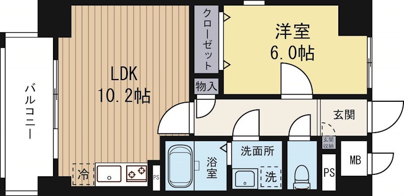 カーサビアンカ西公園 405号室 間取り