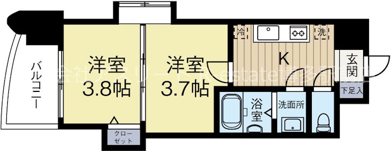 アリビオ博多駅北 210号室 間取り