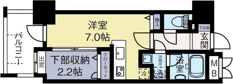 アクタス天神アネックス3 503号室 間取り