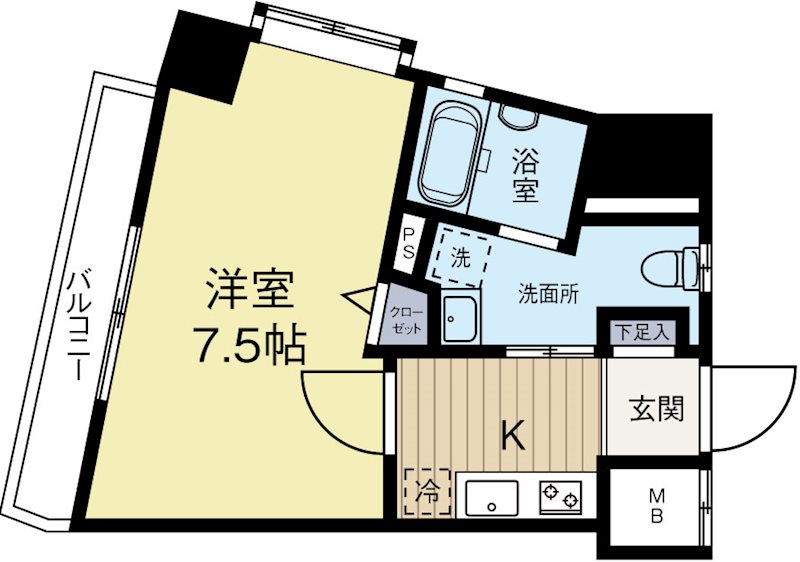 ベネフィス赤坂 702号室 間取り
