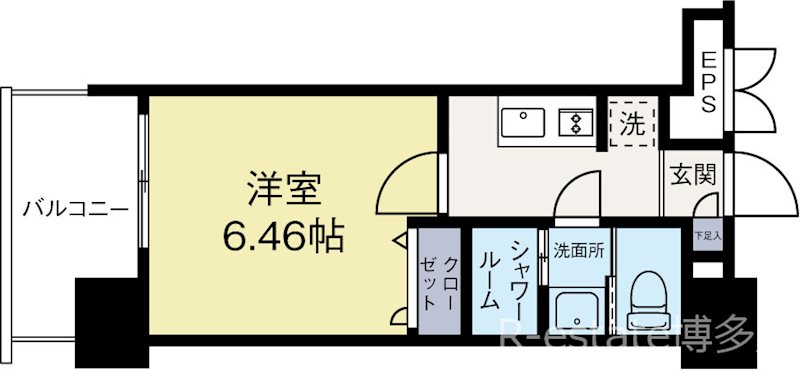 エンクレスト天神LIFE 707号室 間取り