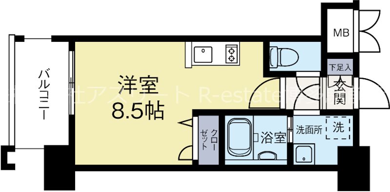 エンクレスト天神LIFE 809号室 間取り