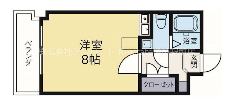 メモリアル博多 708号室 間取り