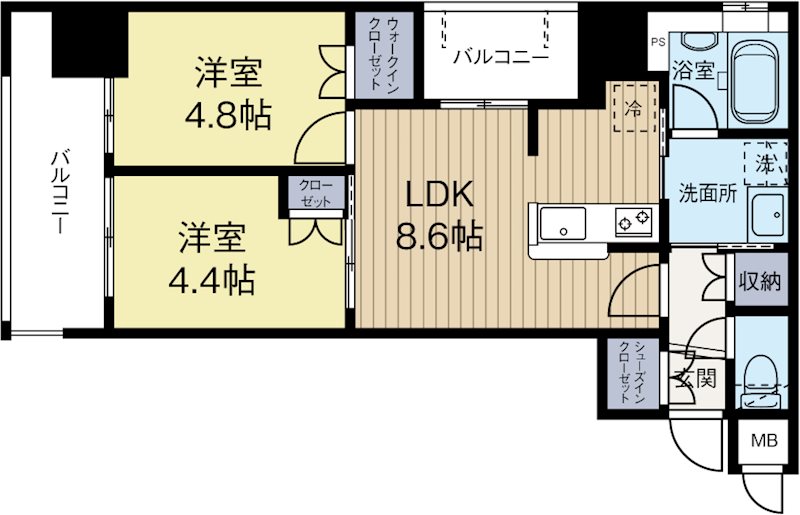 アクタス福岡県庁前グラシア 604号室 間取り