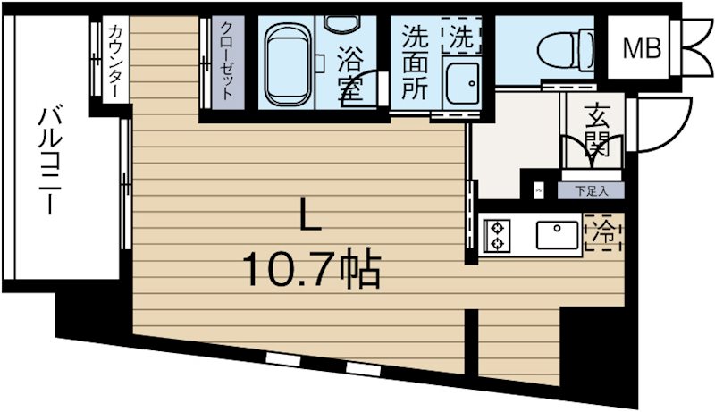 アソシアグロッツォ天神ミッドシティ 201号室 間取り