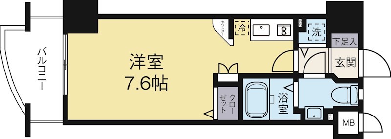 エンクレスト天神東 705号室 間取り