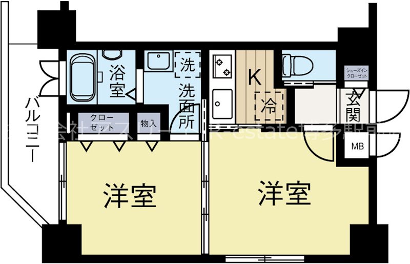 エンクレスト天神CLASS 601号室 間取り