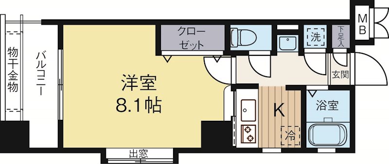 エンクレスト大博通り 608号室 間取り
