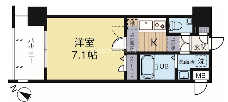 サヴォイスタジオスイーツ 1107号室 間取り