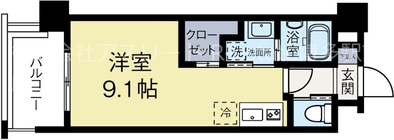 ウインステージ天神南 305号室 間取り