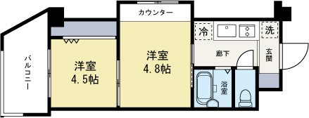 No46Vプロジェクト2100天神 1402号室 間取り