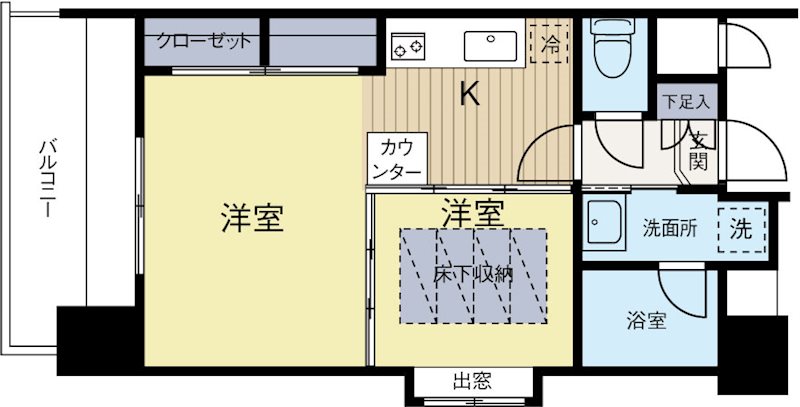 エステートモア天神マリーナ 1401号室 間取り