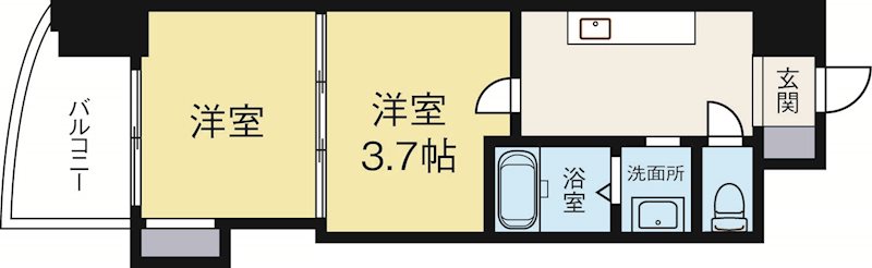 アリビオ博多駅北 605号室 間取り