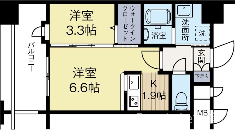 エンクレスト博多駅東2 506号室 間取り