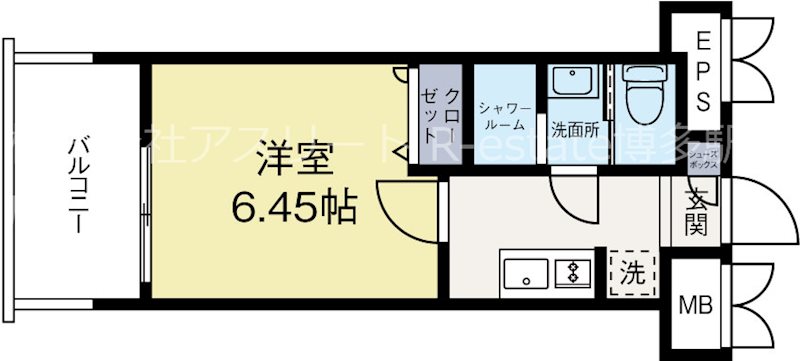エンクレスト天神LIFE 906号室 間取り
