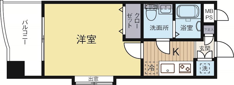 ピュアドーム天神ライブリー 502号室 間取り