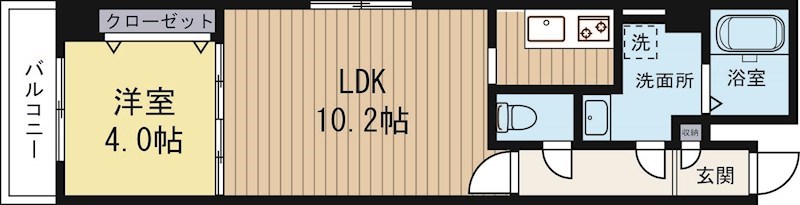 エストレーア薬院 202号室 間取り