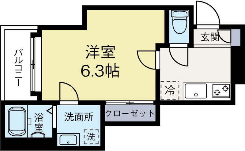 R-smart chocolat 102号室 間取り