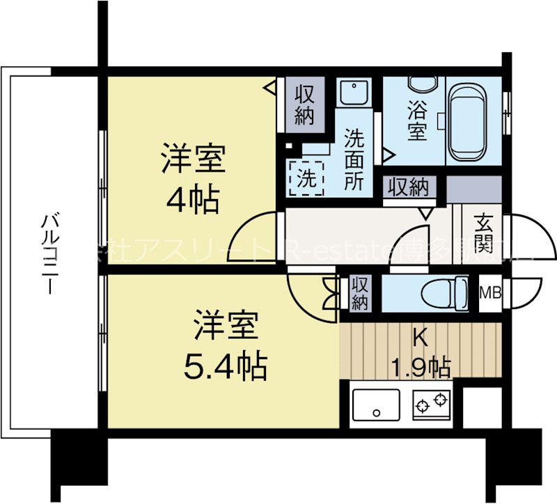 アルティザ博多プレミア 713号室 間取り