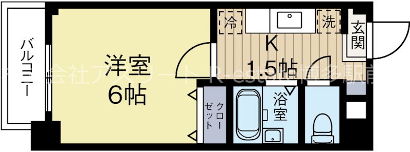 クレール須崎 602号室 間取り
