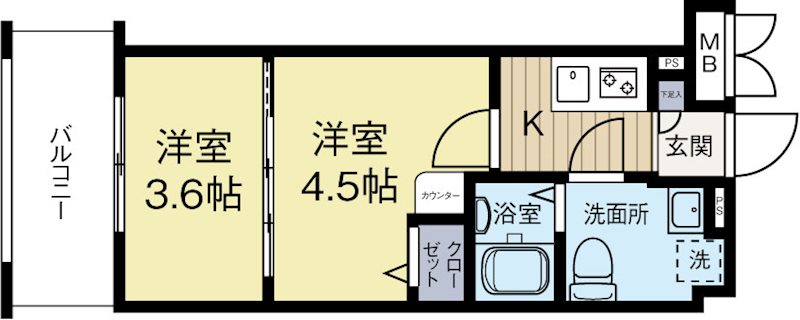 FPARC天神南 805号室 間取り