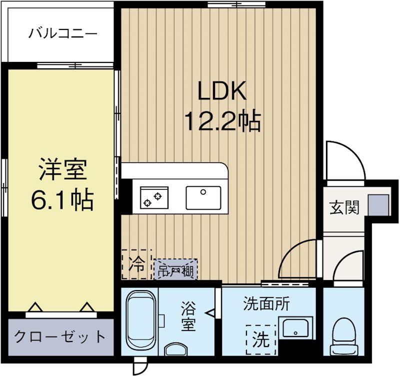 ボヌール美野島 202号室 間取り
