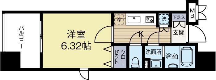 サヴォイラピエルサフィール 1305号室 間取り