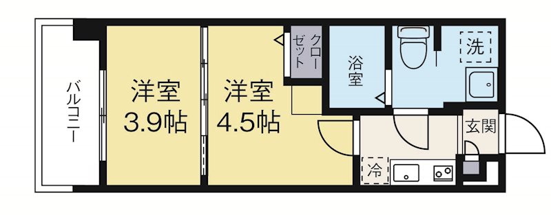 FPARC天神南 702号室 間取り