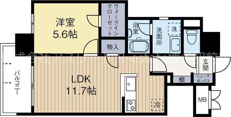 RJRプレシア百年橋 601号室 間取り