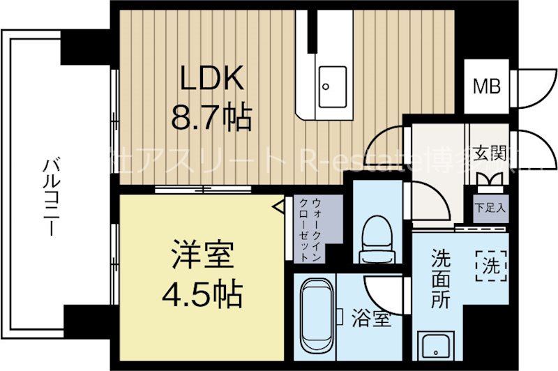 モダンパラッツォ天神南Leaf 1005号室 間取り